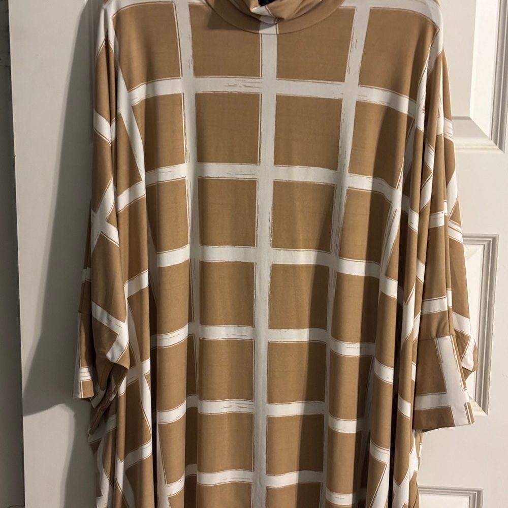 Tan and White Checkered Tunic